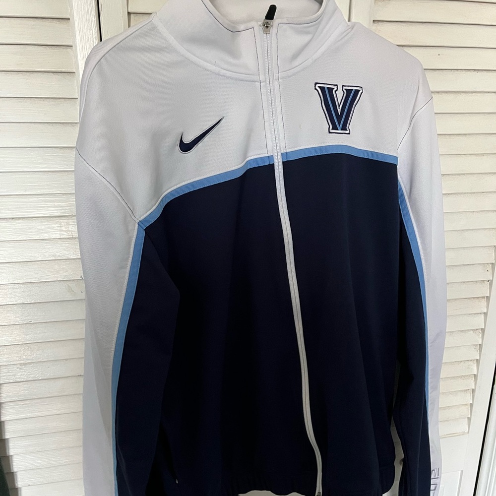 Nike White and Dark Blue Track Jacket